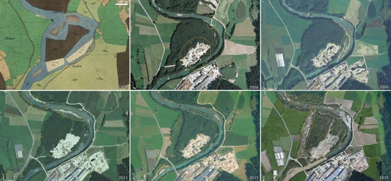 Cronologia degli interventi di riqualificazione fluviale effettuati nel torrente Aurino in località Gatzaue.