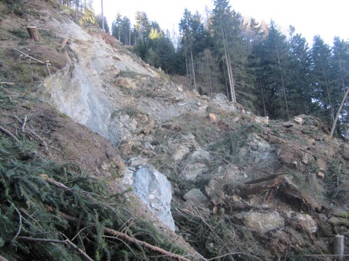 Scivolamento in roccia a Heidenberg a Santo Stefano, comune di S. Lorenzo di Sebato, dicembre 2016 