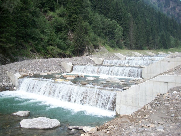 Briglia di consolidamento in calcestruzzo armato, Passirio, Moso in Passirio, Frana Gallo