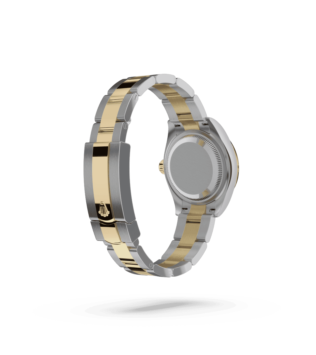 Rolex Lady-Datejust in Oyster, 28 mm, Oystersteel and yellow gold with a Champagne-colour set with diamonds dial, Fluted bezel, and Oyster, three-piece solid links bracelet