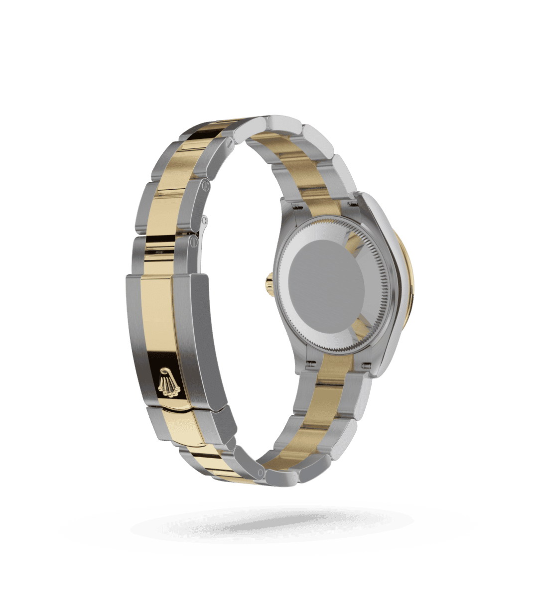 Rolex Datejust 31 in Oyster, 31 mm, Oystersteel, geelgoud en diamanten with a Champagnekleurig, bezet met diamanten dial, Bezet met diamanten bezel, and Oyster, massieve driedelige schakels bracelet