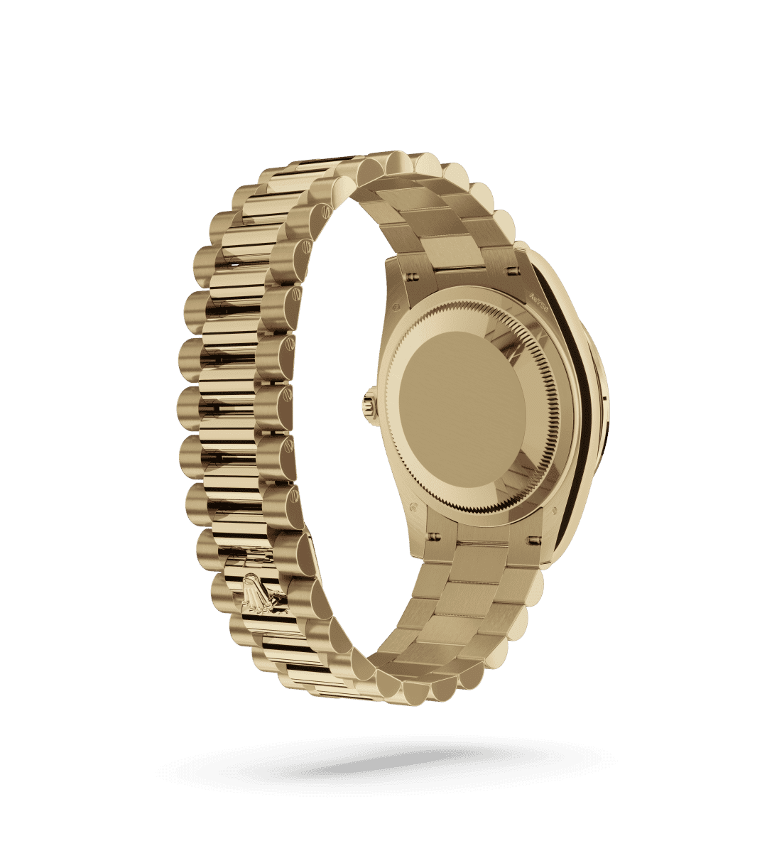 Rolex Day-Date 36 in Oyster, 36 mm, yellow gold and diamonds with a Carnelian set with diamonds dial, Set with diamonds bezel, and President, semi-circular three-piece links bracelet