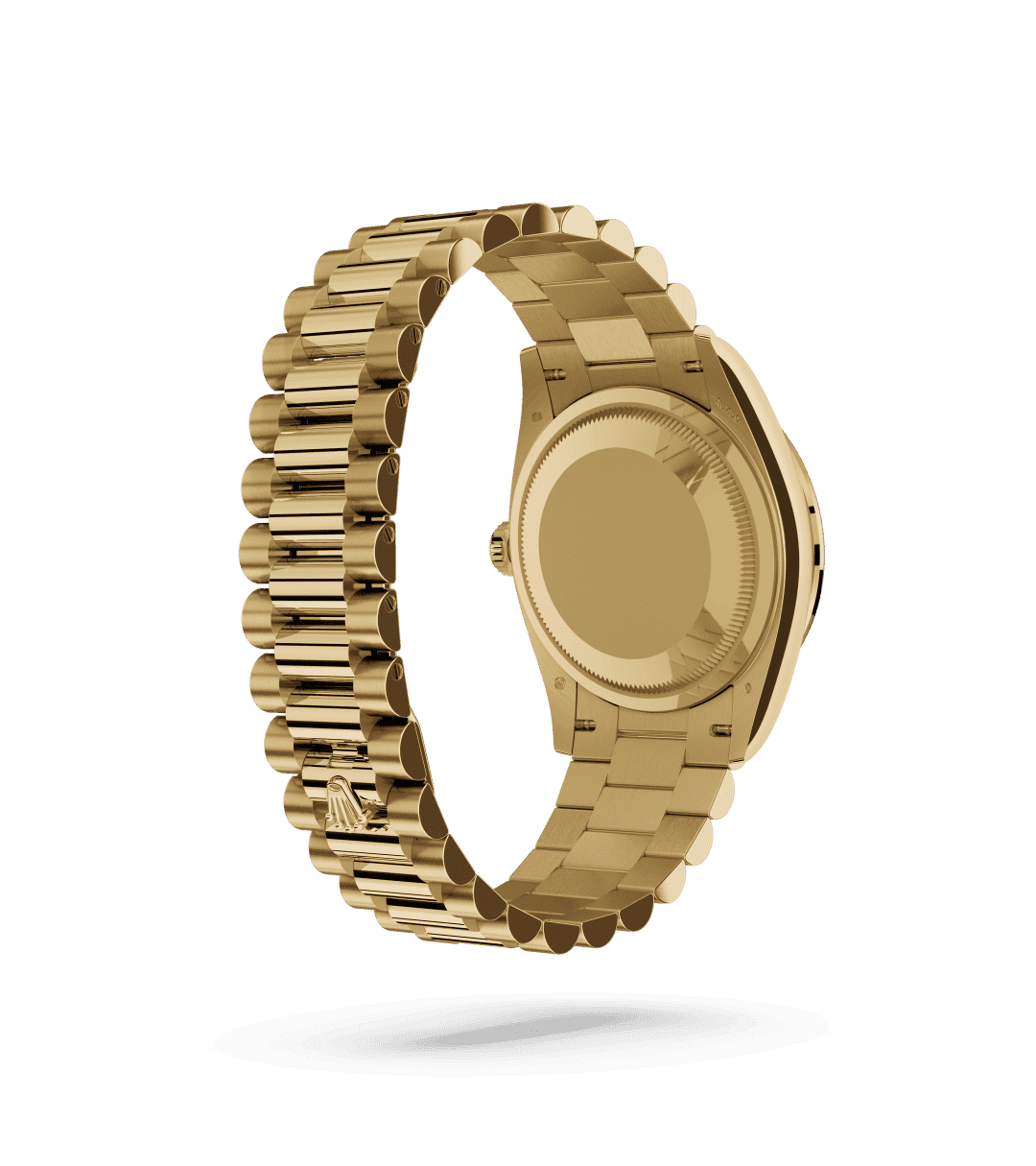 Rolex Day-Date 36 in Oyster, 36 mm, geelgoud en diamanten with a Heldergroen, bezet met diamanten dial, Bezet met diamanten bezel, and President, halfronde driedelige schakels bracelet