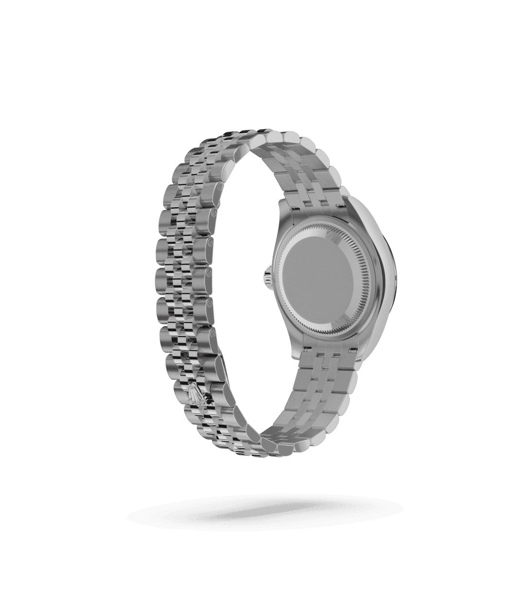 Rolex Lady-Datejust in Oyster, 28 mm, Oystersteel en witgoud with a Donkergrijs bezet met diamanten dial, Gekarteld bezel, and Jubilee, vijfdelige schakels bracelet