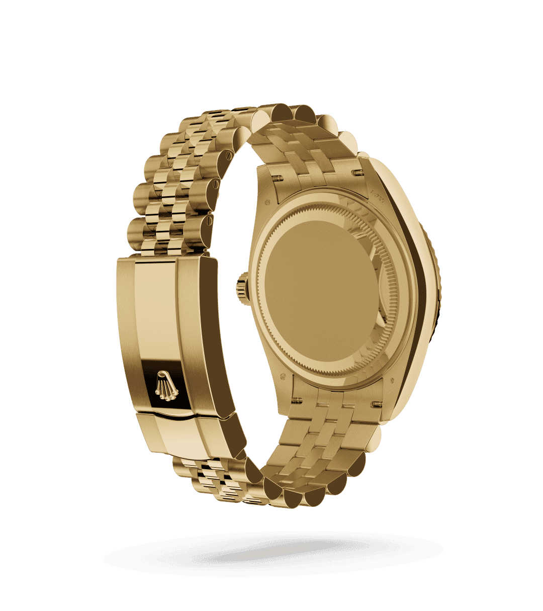 Rolex Sky-Dweller in Oyster, 42 mm, yellow gold with a Intense white dial, Fluted, bidirectional rotatable Rolex Ring Command bezel, and Jubilee, five-piece links bracelet