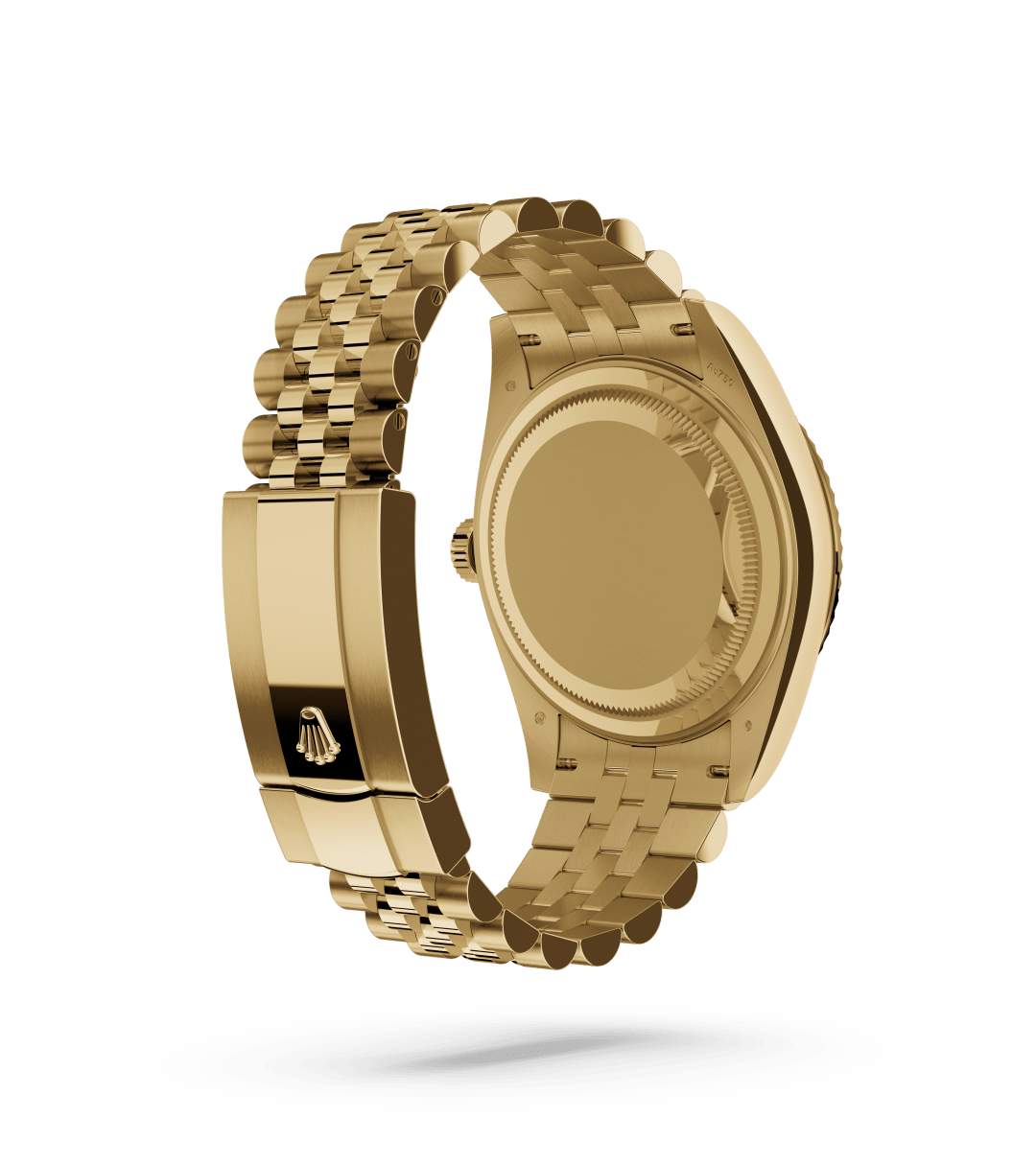 Rolex Sky-Dweller in Oyster, 42 mm, yellow gold with a Intense white dial, Fluted, bidirectional rotatable Rolex Ring Command bezel, and Jubilee, five-piece links bracelet