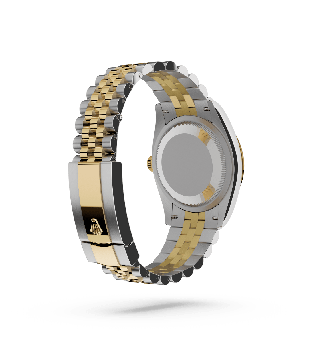 Rolex Datejust 36 in Oyster, 36 mm, Oystersteel en geelgoud with a Leigrijs dial, Gekarteld bezel, and Jubilee, vijfdelige schakels bracelet