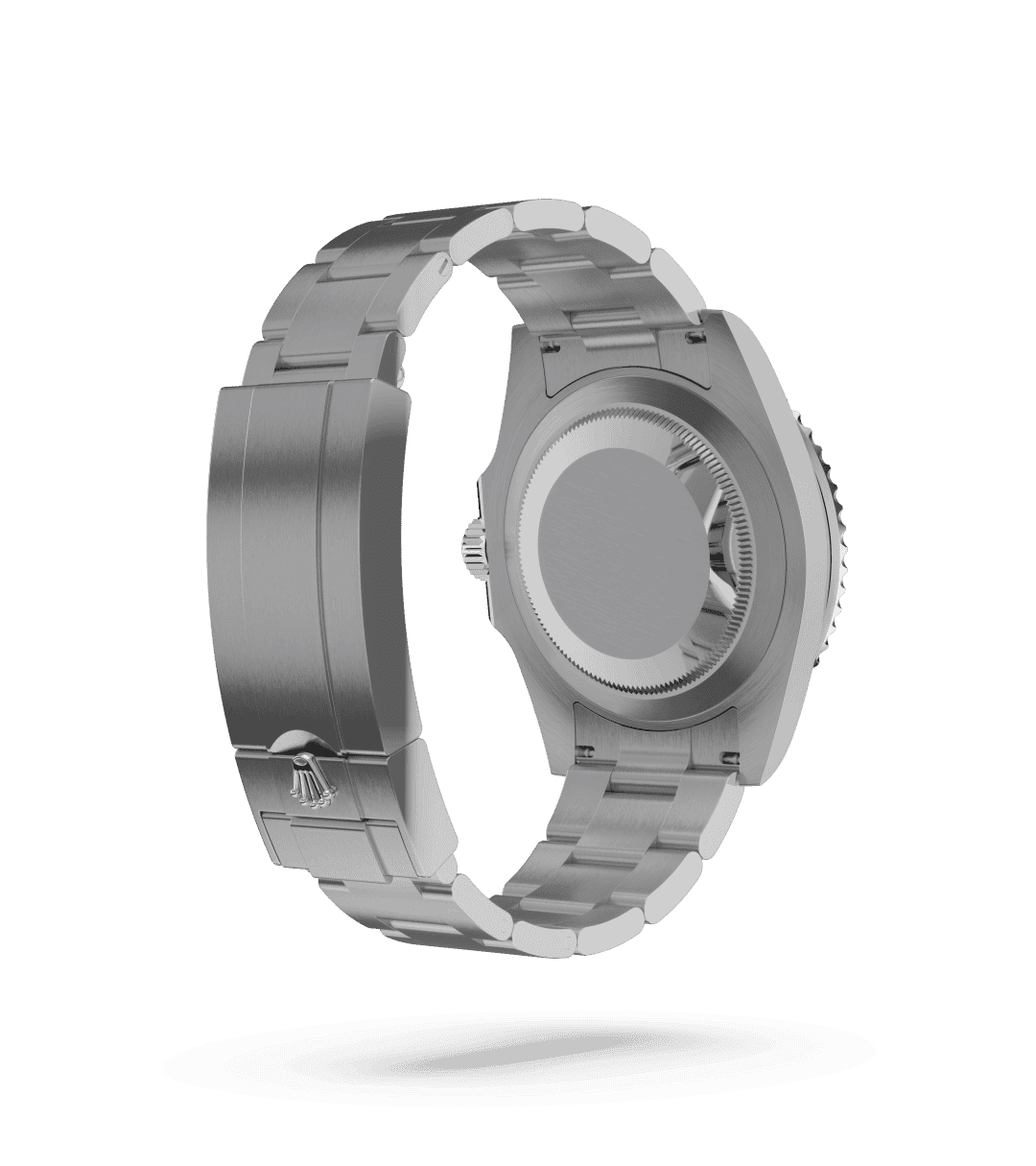 Rolex Submariner Date in Oyster, 41 mm, Oystersteel with a Zwart dial, Unidirectioneel draaibaar met 60-minutenverdeling, krasbestendige Cerachrom-ring van zwarte keramiek, cijfers en schaalverdelingen met platina coating bezel, and Oyster, massieve driedelige schakels bracelet