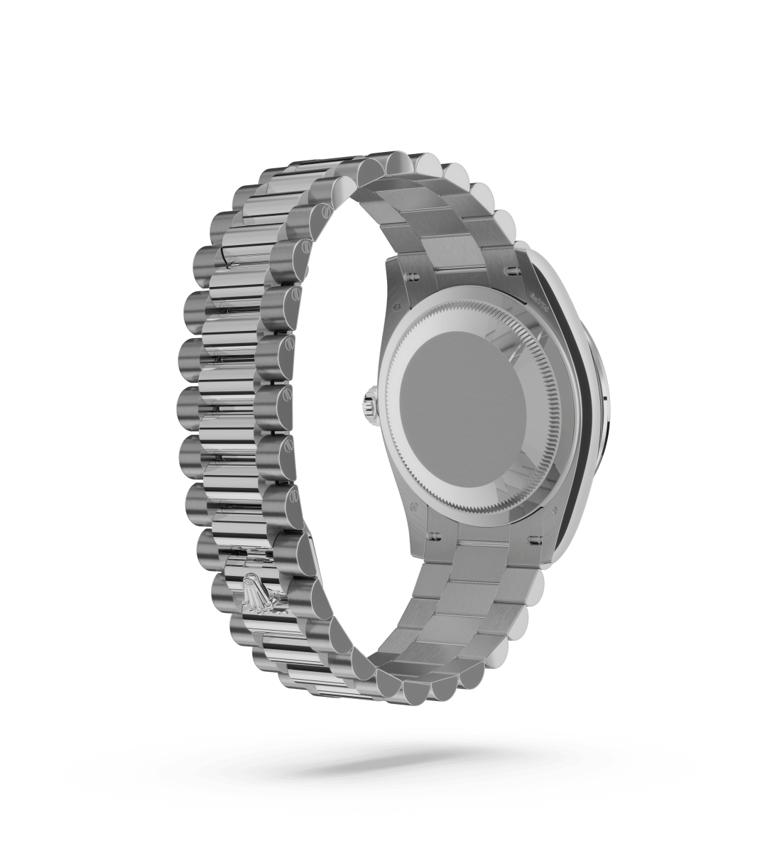 Rolex Day-Date 36 in Oyster, 36 mm, witgoud en diamanten with a Turkoois, bezet met diamanten dial, Bezet met diamanten bezel, and President, halfronde driedelige schakels bracelet
