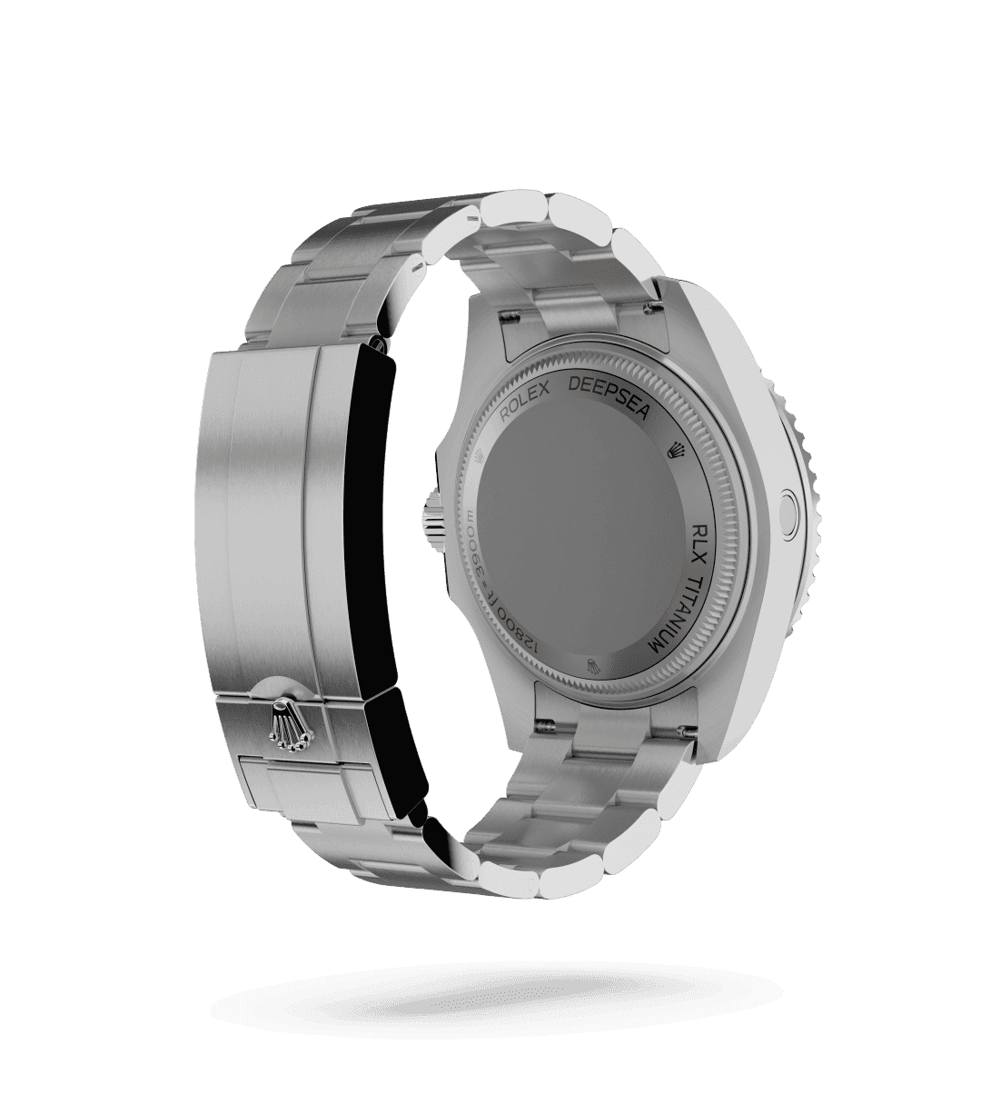 Rolex Rolex Deepsea in Oyster, 44 mm, Oystersteel with a D-blue dial, Unidirectioneel draaibaar met 60-minutenverdeling, krasbestendige Cerachrom-ring van zwarte keramiek, cijfers en schaalverdelingen met platina coating bezel, and Oyster, massieve driedelige schakels bracelet