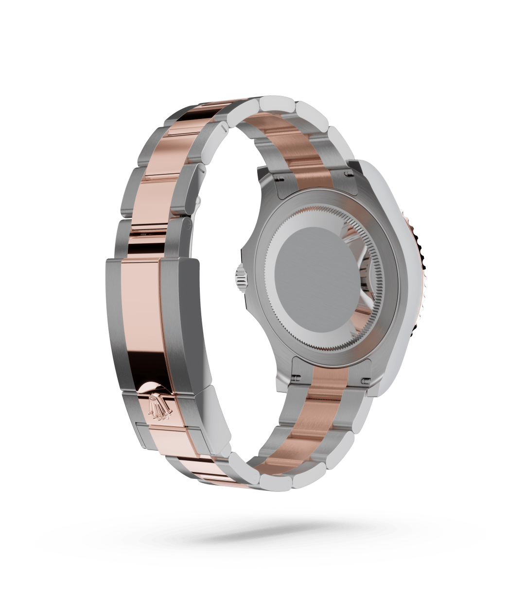 Rolex Yacht-Master 40 in Oyster, 40 mm, Oystersteel en Everose-goud with a Diepzwart dial, Bidirectioneel draaibare bezel van Everose-goud met 60-minutenverdeling en reliëfcijfers bezel, and Oyster, massieve driedelige schakels bracelet
