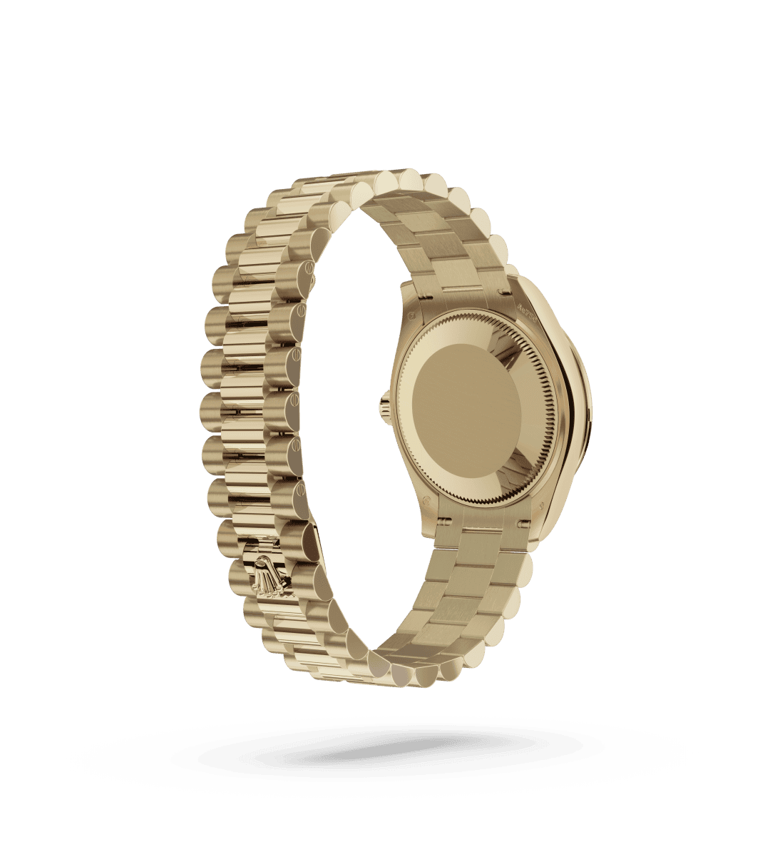 Rolex Datejust 31 in Oyster, 31 mm, geelgoud en diamanten with a Wit parelmoer, bezet met diamanten dial, Bezet met diamanten bezel, and President, halfronde driedelige schakels bracelet