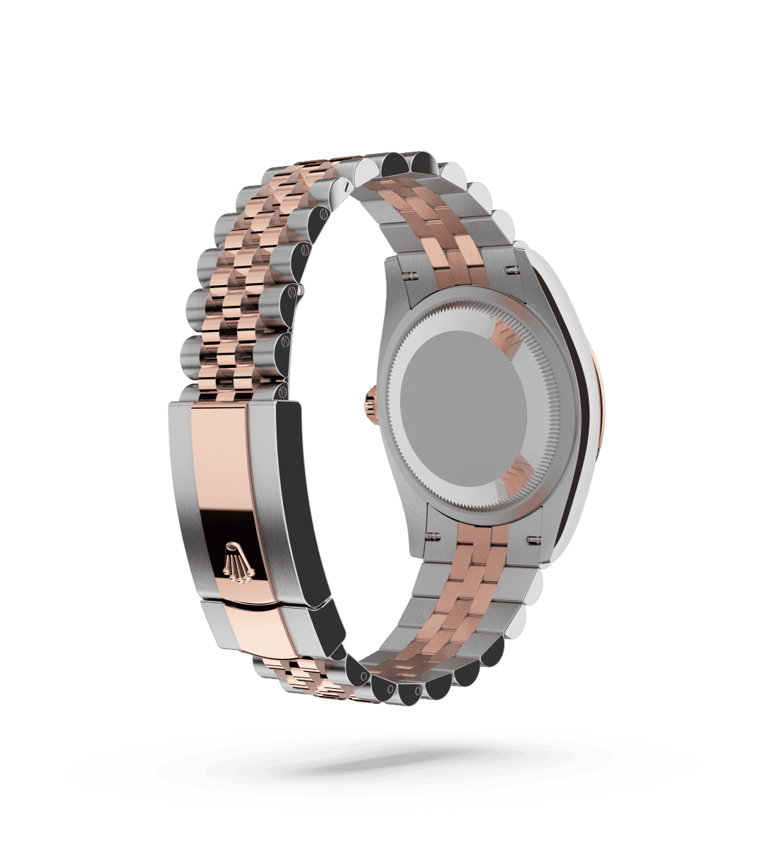 Rolex Datejust 36 in Oyster, 36 mm, Oystersteel en Everose-goud with a Leigrijs dial, Gewelfd bezel, and Jubilee, vijfdelige schakels bracelet