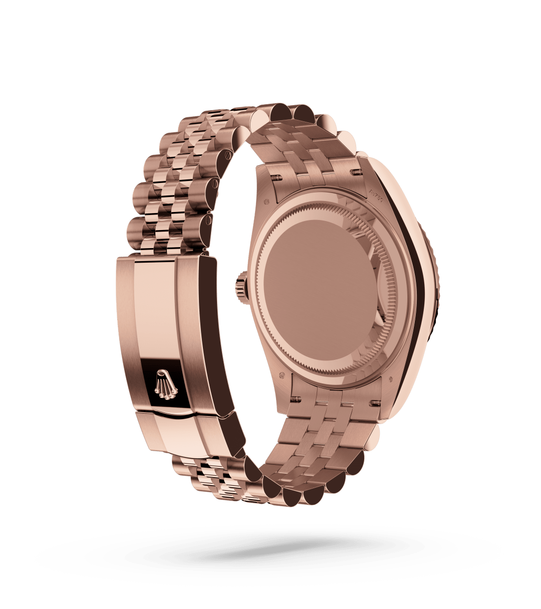 Rolex Sky-Dweller in Oyster, 42 mm, Everose gold with a Slate dial, Fluted, bidirectional rotatable Rolex Ring Command bezel, and Jubilee, five-piece links bracelet