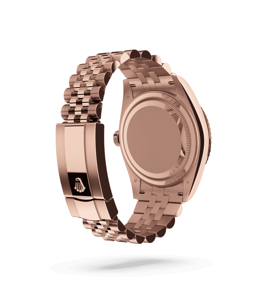 Rolex Sky-Dweller in Oyster, 42 mm, Everose gold with a Slate dial, Fluted, bidirectional rotatable Rolex Ring Command bezel, and Jubilee, five-piece links bracelet
