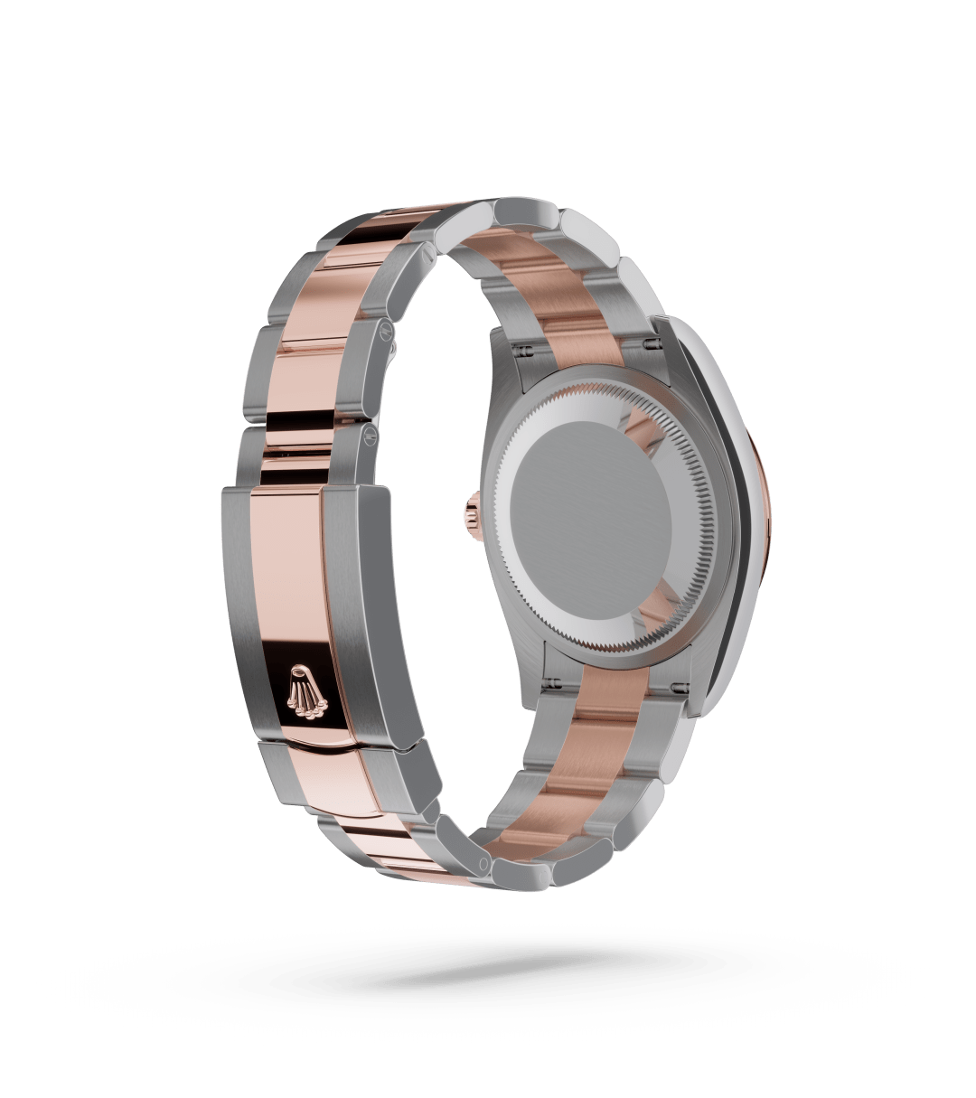 Rolex Datejust 36 in Oyster, 36 mm, Oystersteel and Everose gold with a Bright black set with diamonds dial, Fluted bezel, and Oyster, three-piece solid links bracelet