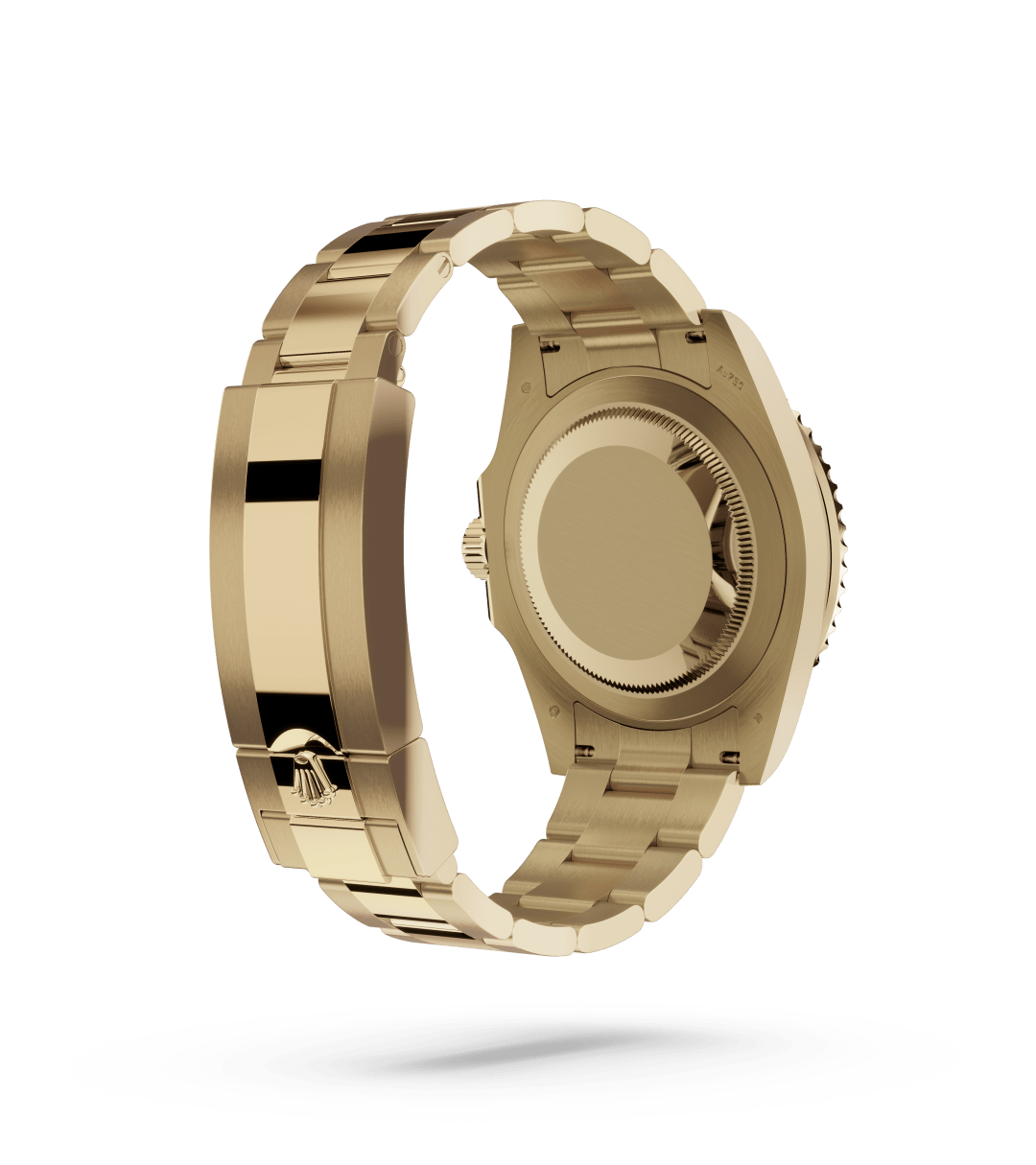 Rolex Submariner Date in Oyster, 41 mm, yellow gold with a Black dial, Unidirectional rotatable 60-minute graduated, scratch-resistant Cerachrom insert in black ceramic, numerals and graduations coated in gold bezel, and Oyster, three-piece solid links bracelet