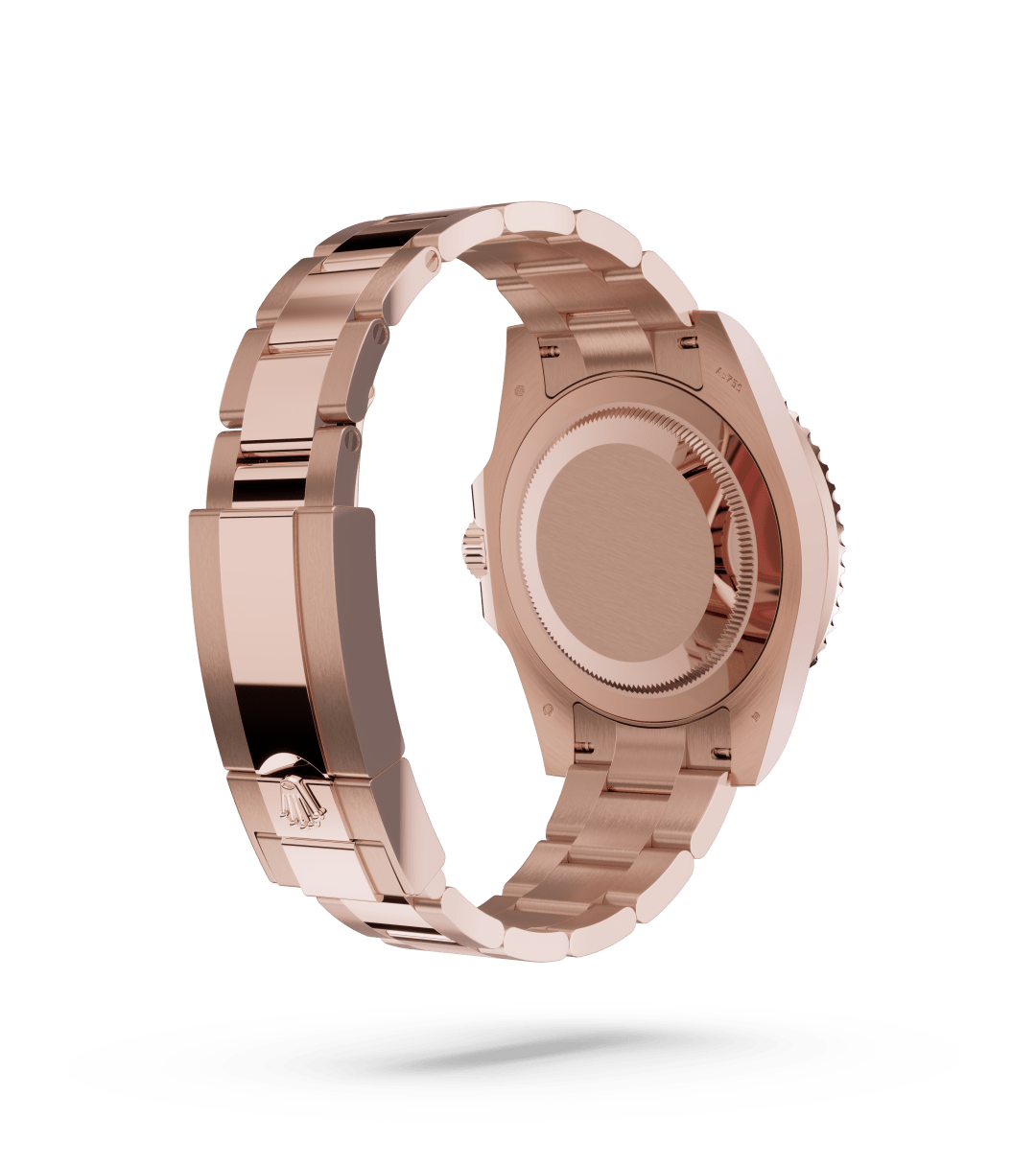 Rolex GMT-Master II in Oyster, 40 mm, Everose gold with a Black dial, Bidirectional rotatable 24-hour graduated bezel. Two-colour brown and black Cerachrom insert in ceramic, moulded numerals and graduations bezel, and Oyster, three-piece solid links bracelet