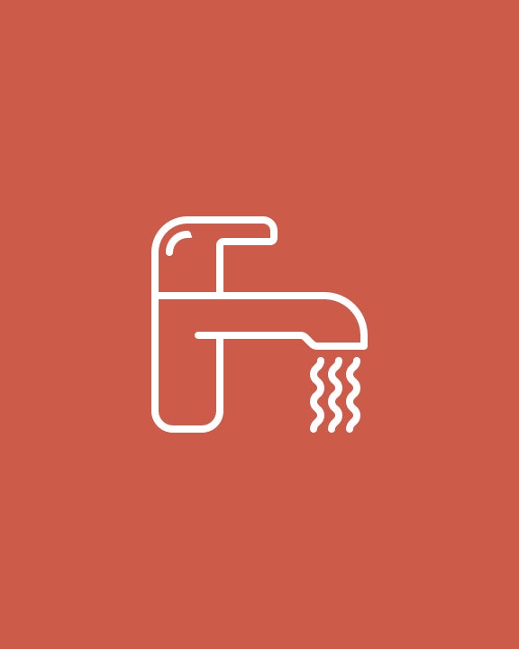 kraan met heet water