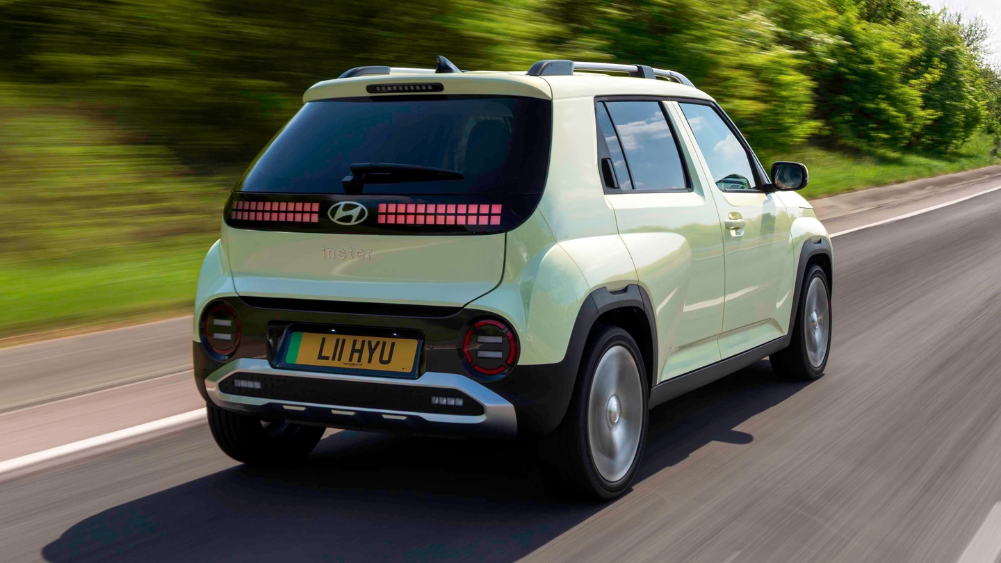 Hyundai Inster driving rear view