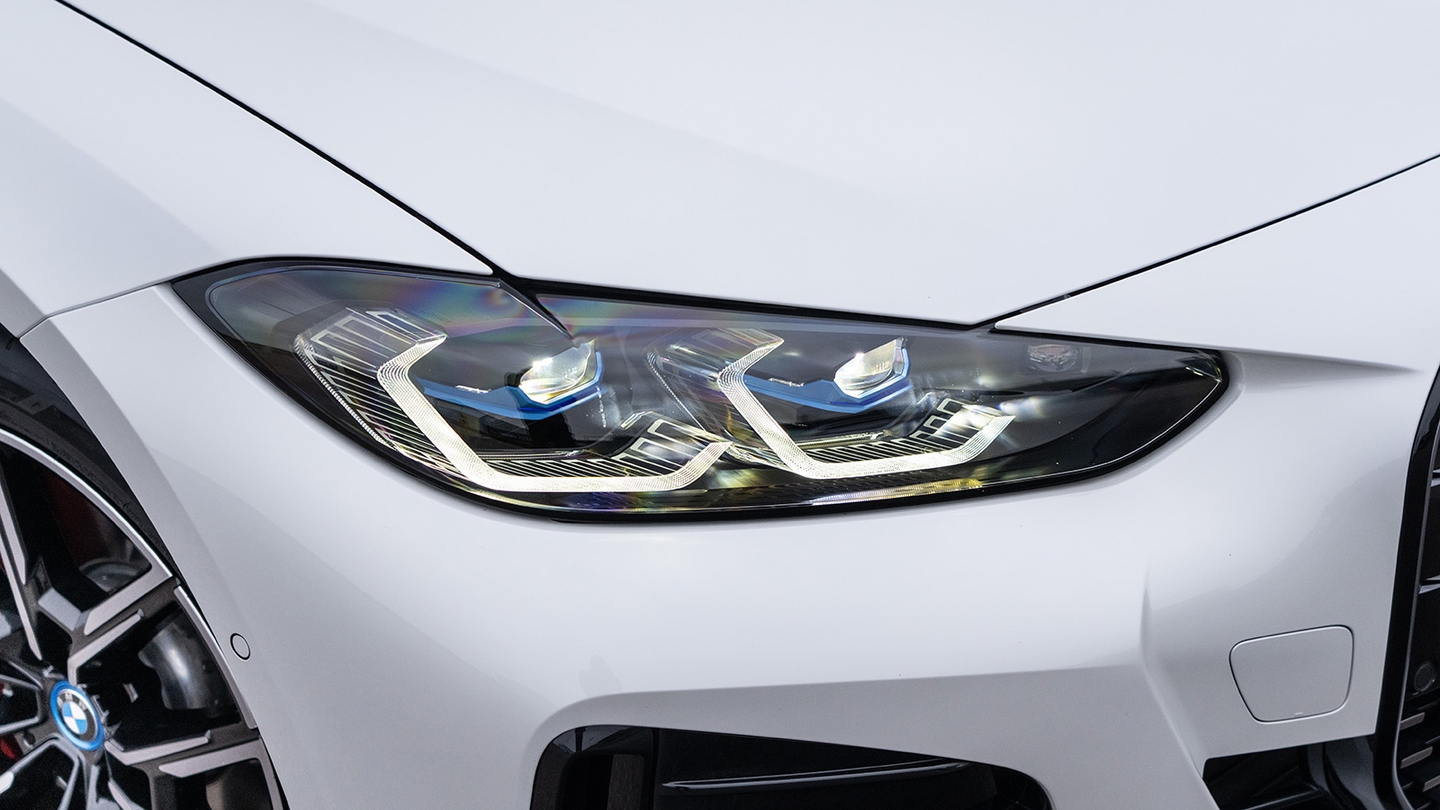 BMW i4 review headlight detail