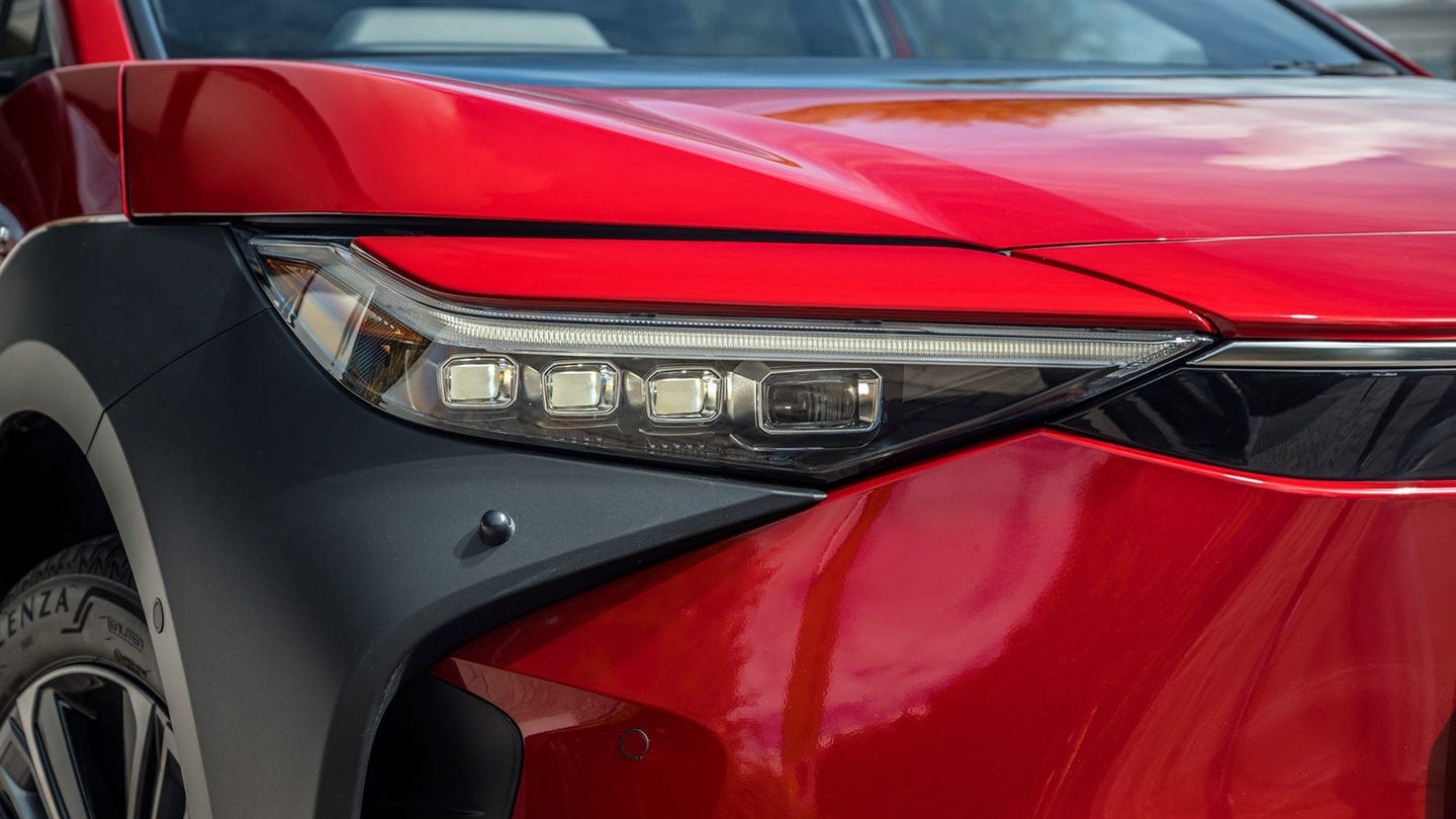 Toyota bZ4X review headlight detail
