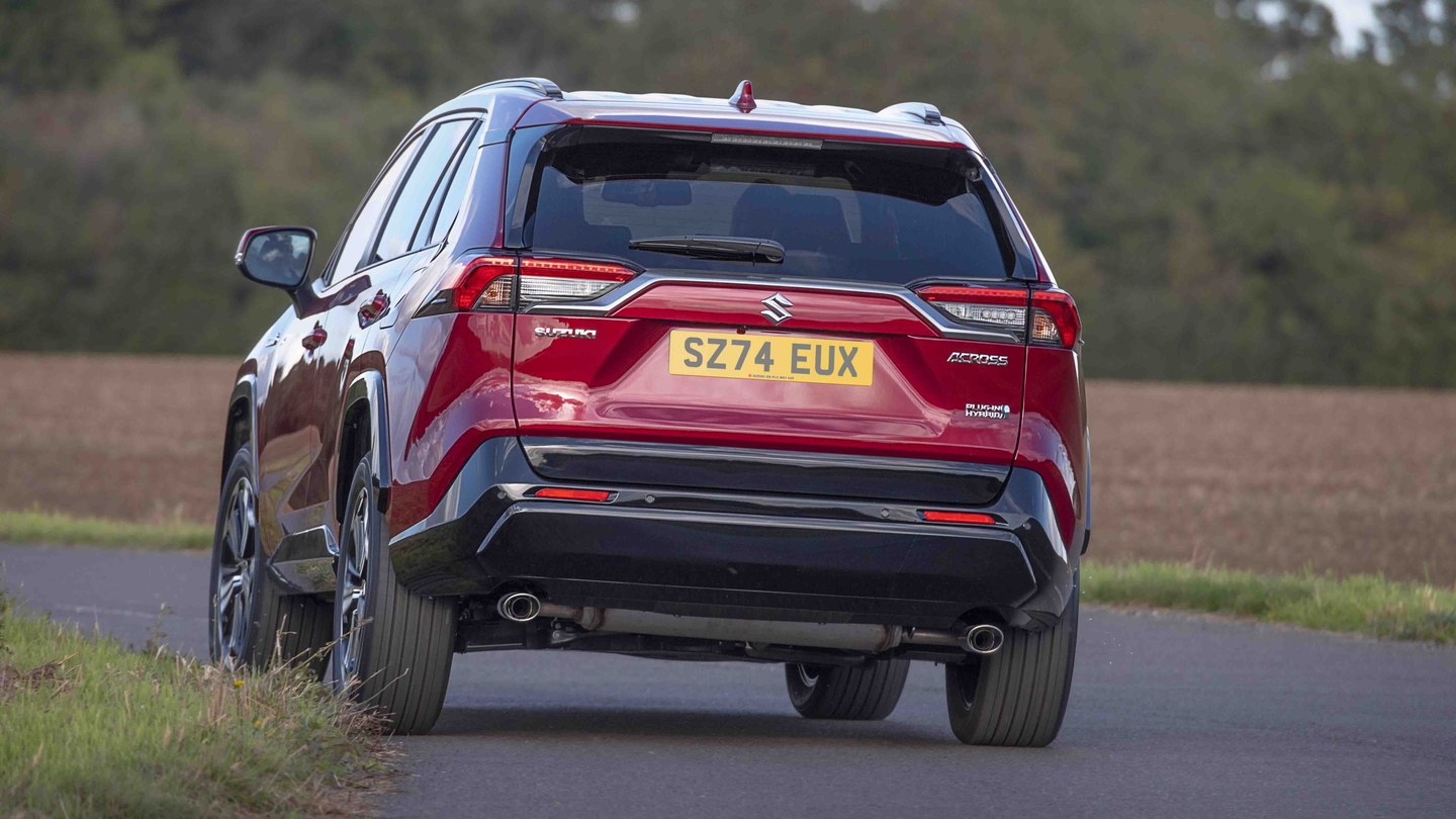 Suzuki Across driving rear view