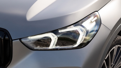 BMW X1 review headlight detail
