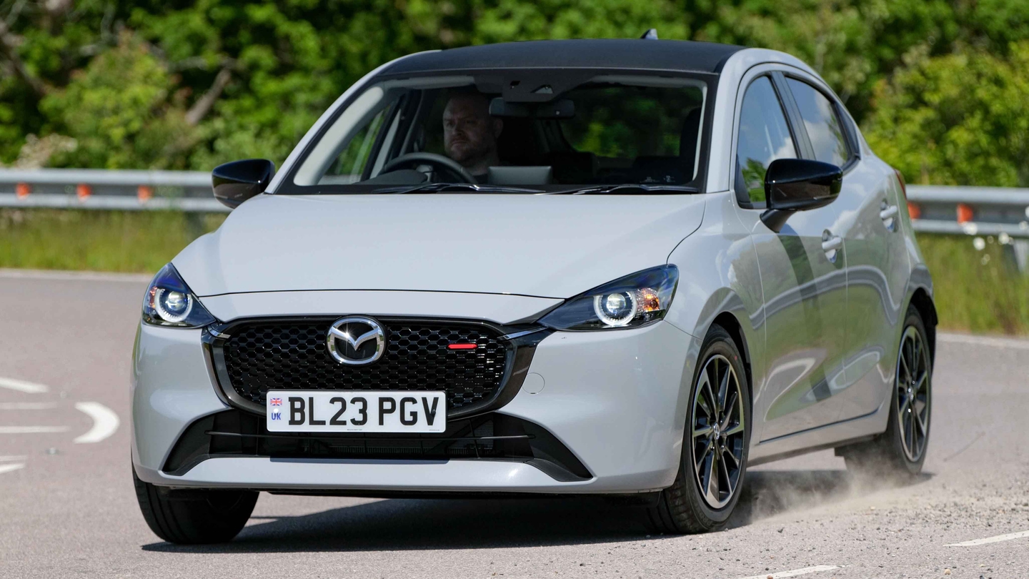 Mazda 2 driving front view