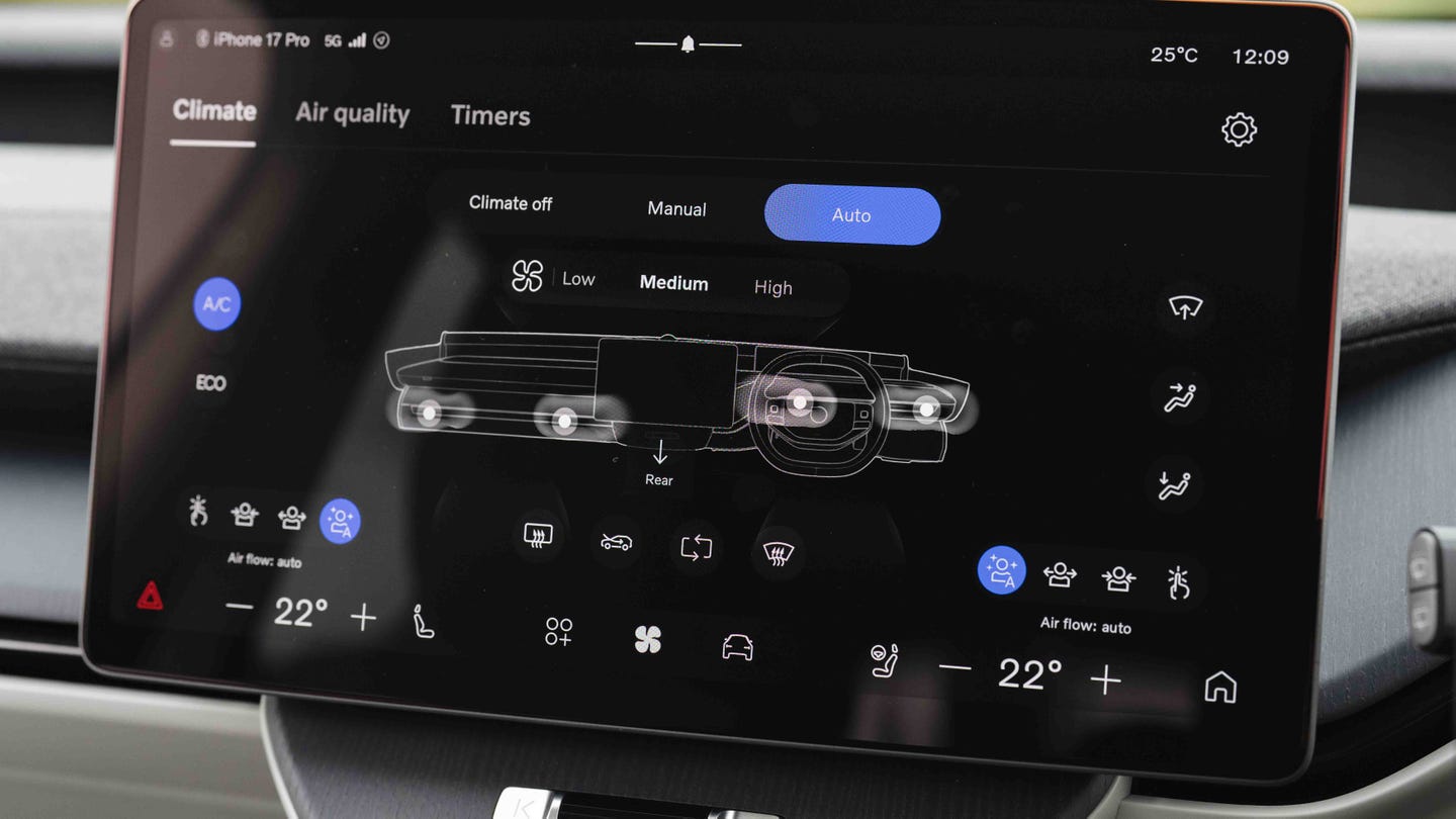 Volvo EX60 air con menu