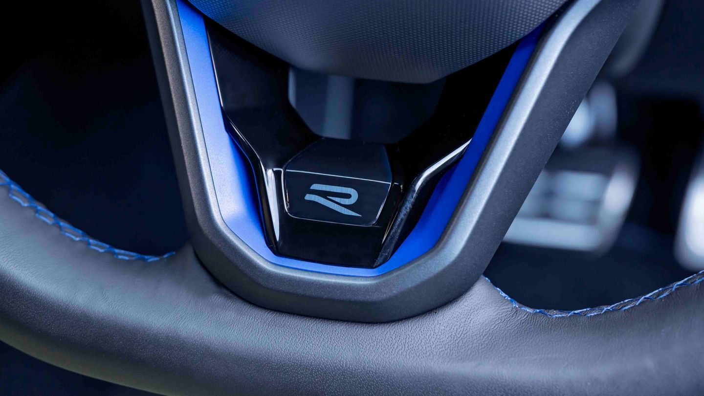 VW Golf R steering wheel badge