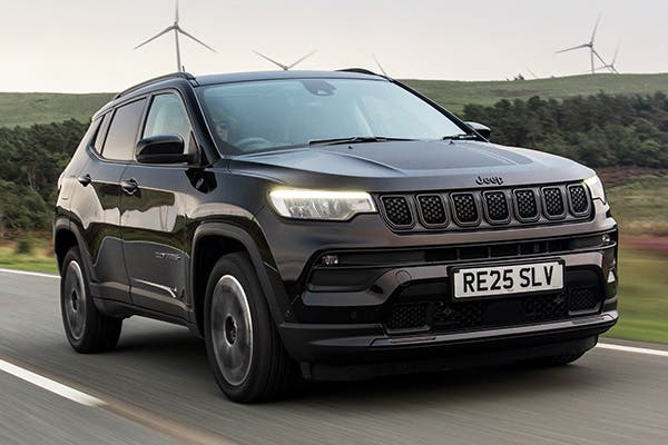 Jeep Compass (2016-2025) in black, front three quarter