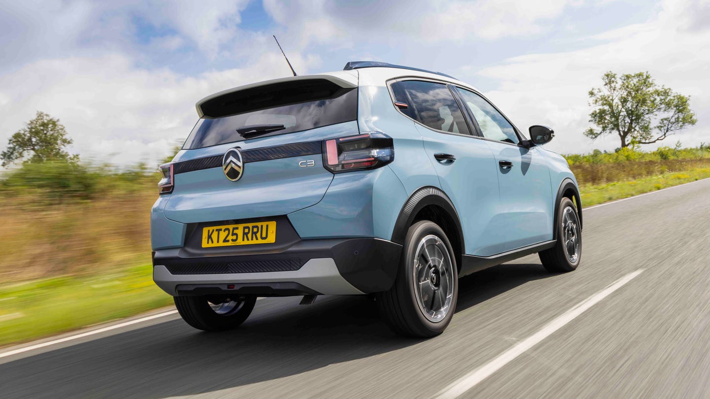 New Citroen C3 driving rear view