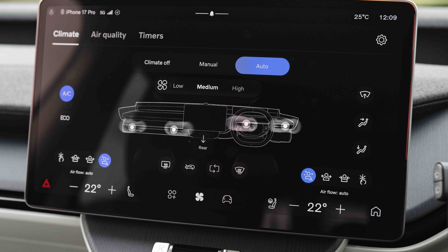 Volvo EX60 air con menu
