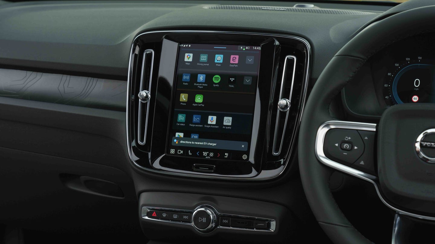 Volvo EX40 touchscreen home menu