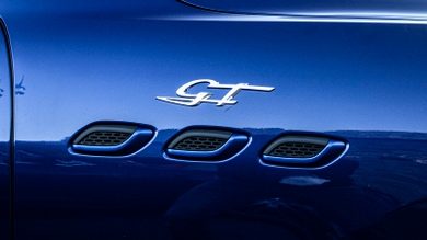 Maserati Levante GT Hybrid review front badge detail