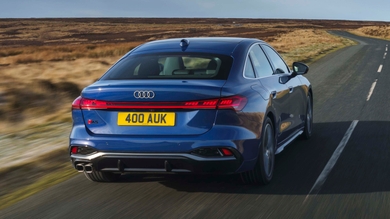 New Audi A5 driving rear view