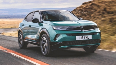 Vauxhall Mokka EV driving, green