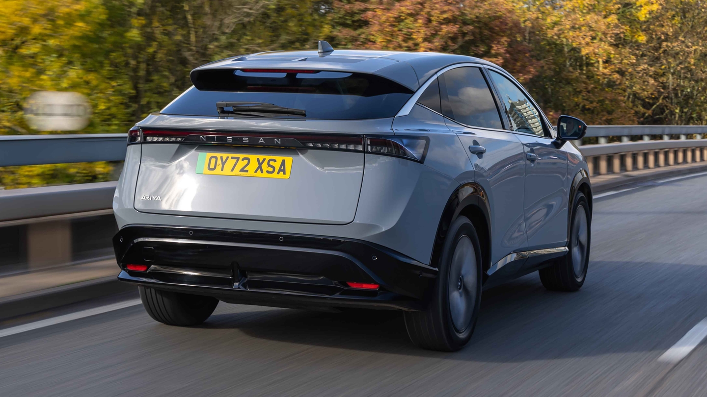 Nissan Ariya driving rear view