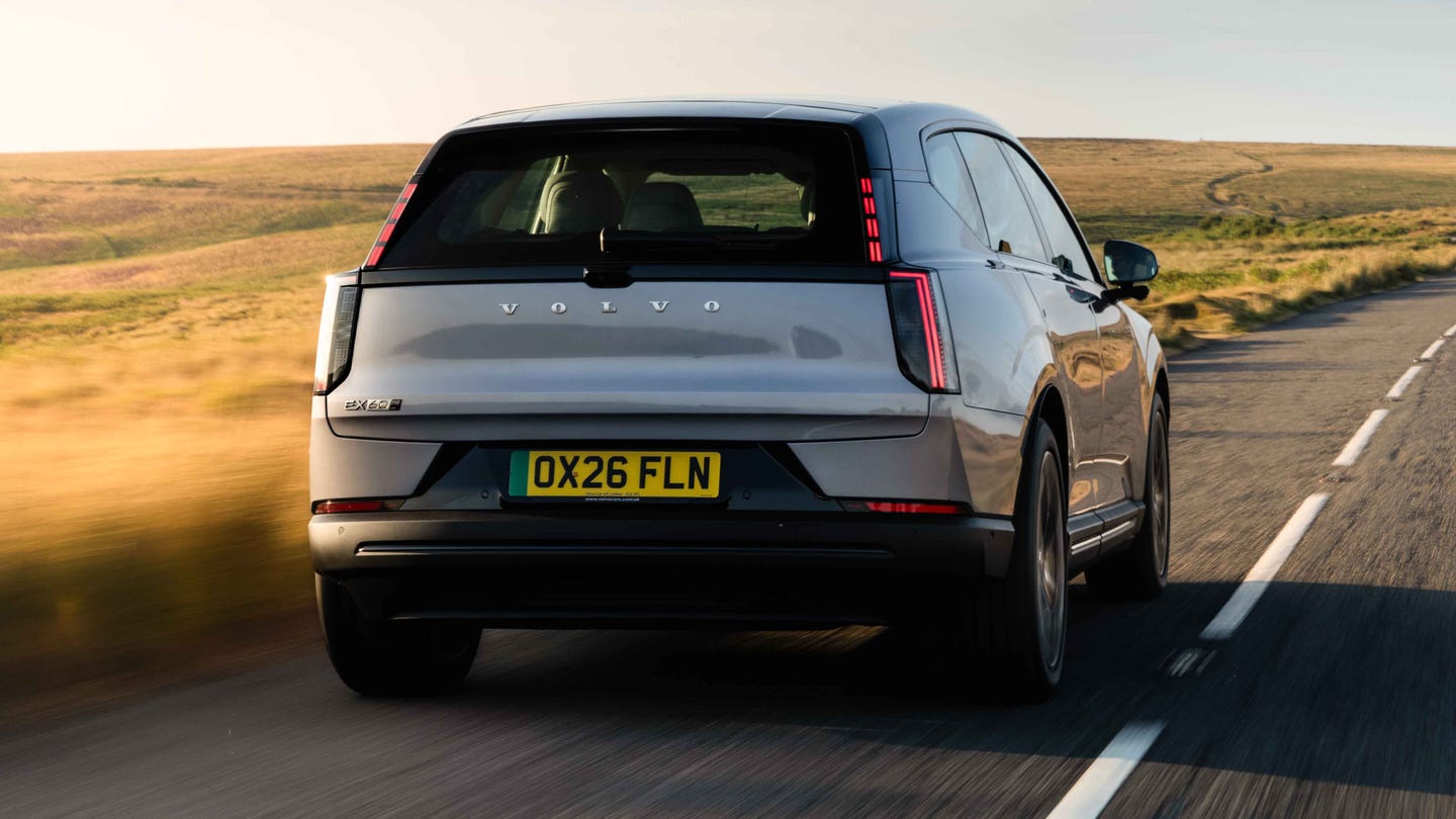 Volvo EX60 driving rear view