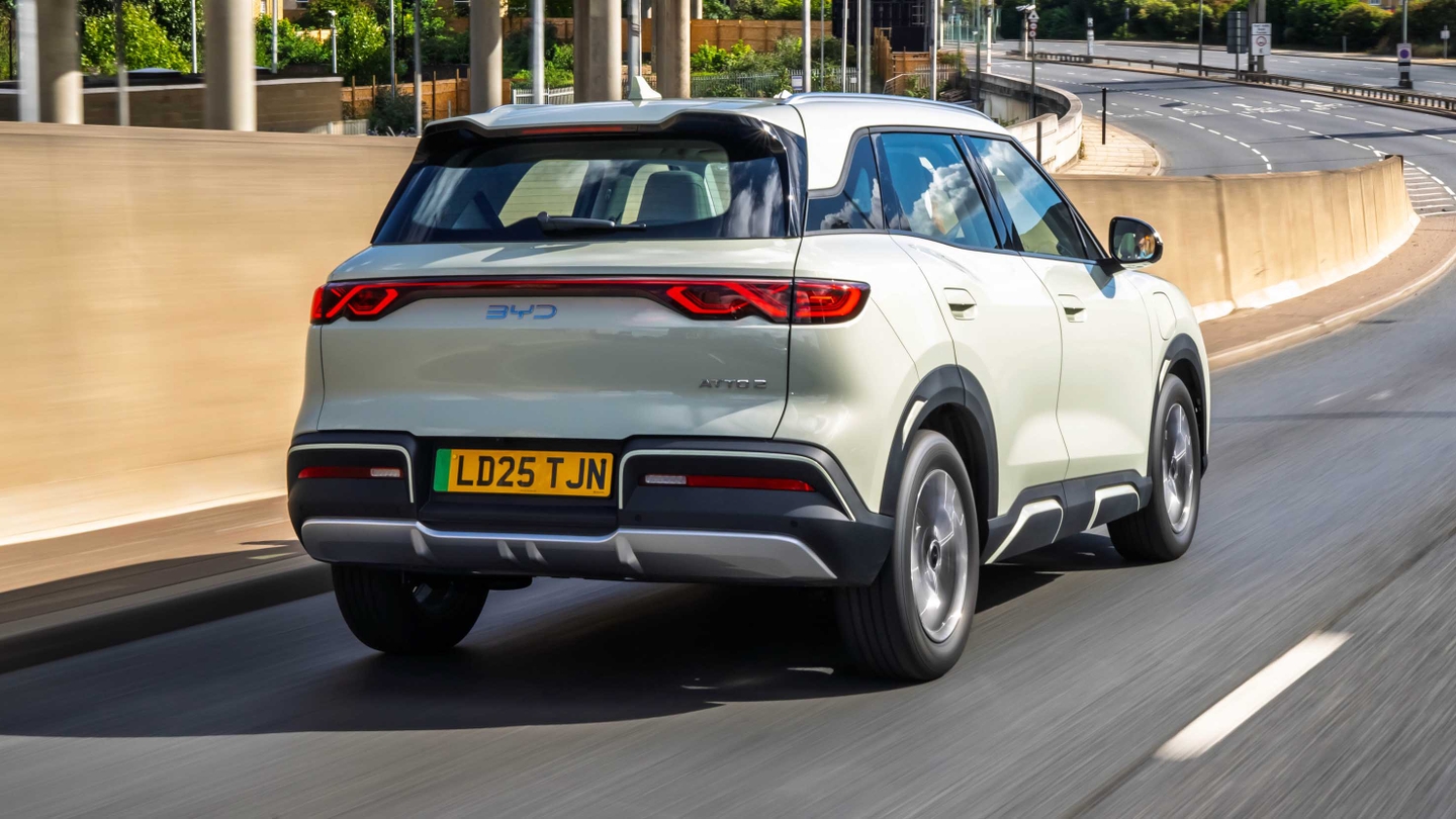 BYD Atto 2 driving rear view