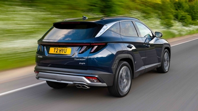 Hyundai Tucson driving rear view