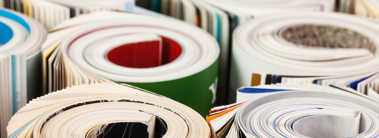 Rolled up magazines