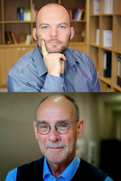 Double portrait of Maxim Tomoszek and Kees Kouwenaar
