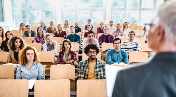 Students attending a lecture