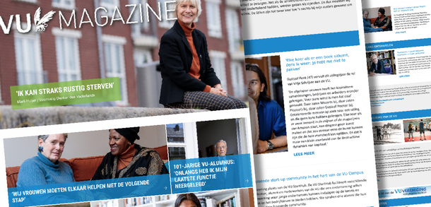 An example of VU Magazine and the alumni newsletter