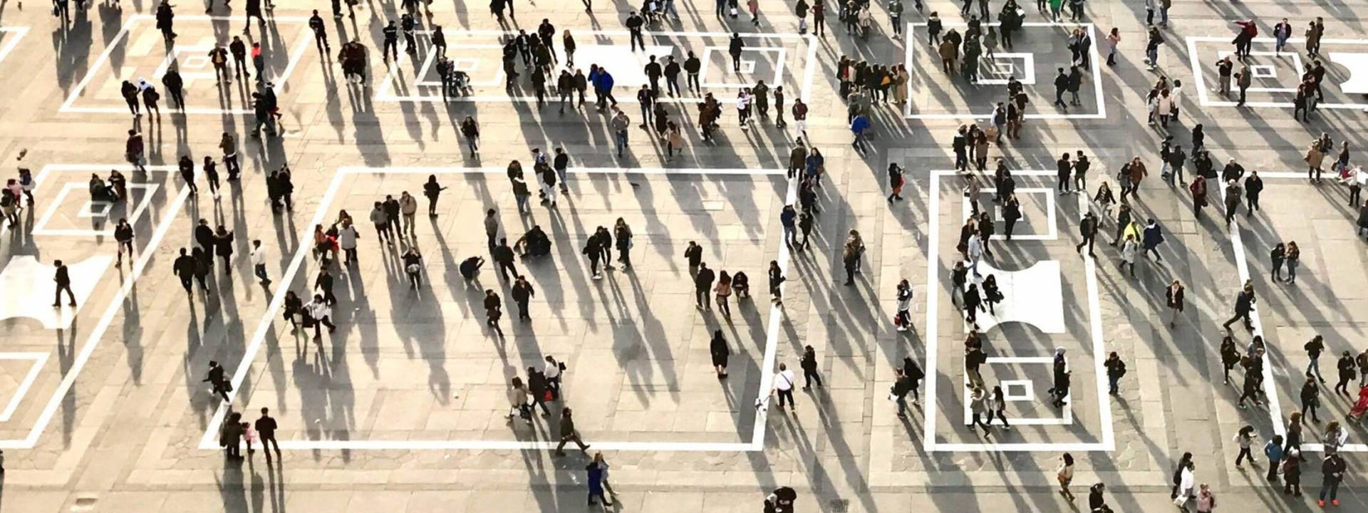 people on a square