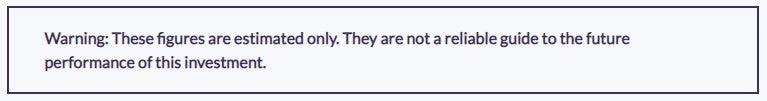 These figures are estimated only regulatory warning