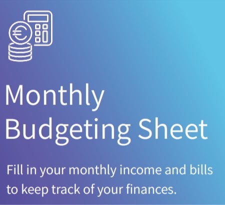 Cover of Monthly Budgeting Sheet
