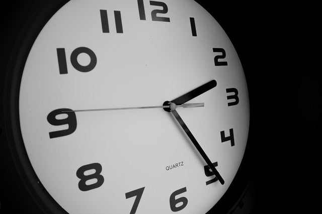 Black clock on a wall